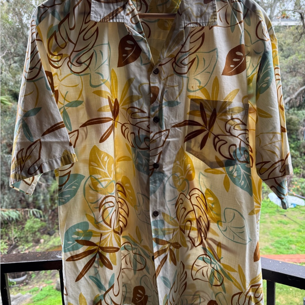Pacific Legend Apparel XL Tropical Leaf Print Button-Up Hawaiian Shirt USA